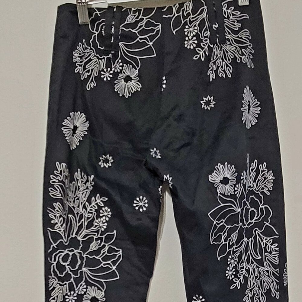 Marie Chantal Embroidered Cigarette Pants